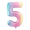 Picture of FOIL BALLOON NUMBER 5 PASTEL RAINBOW 34 INCH